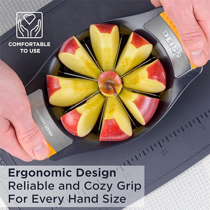 Deiss Lux Heavy Duty Pizza Cutter With Wheel Slicer and Deiss LUX 4.25 Inch Apple Slicer