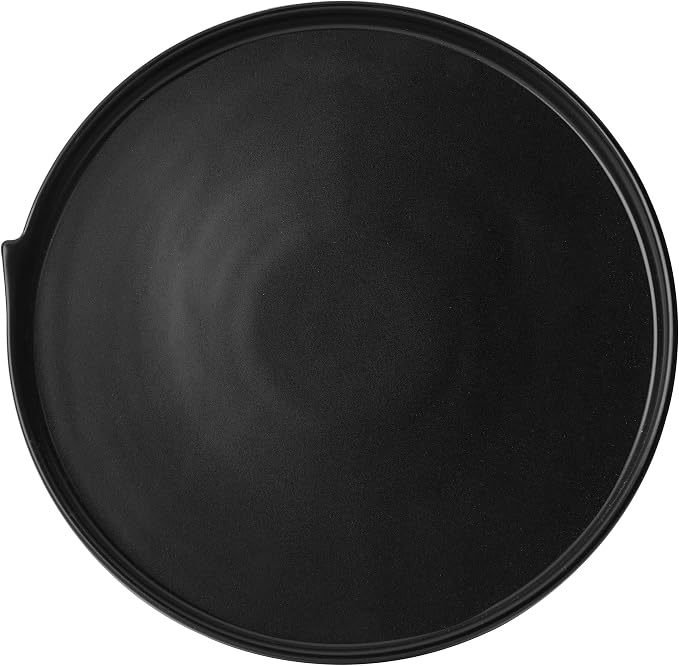 Pfaltzgraff Contemporary Edge 12 Piece Stoneware Dinnerware Set, Service for 4, Plate and Bowls with High Rims for Everyday use, Black