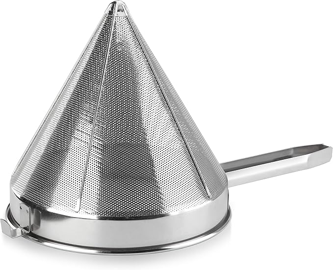 New Star Foodservice 537478 18/8 Stainless Steel China Cap Strainer (7-Inch, Fine Mesh)