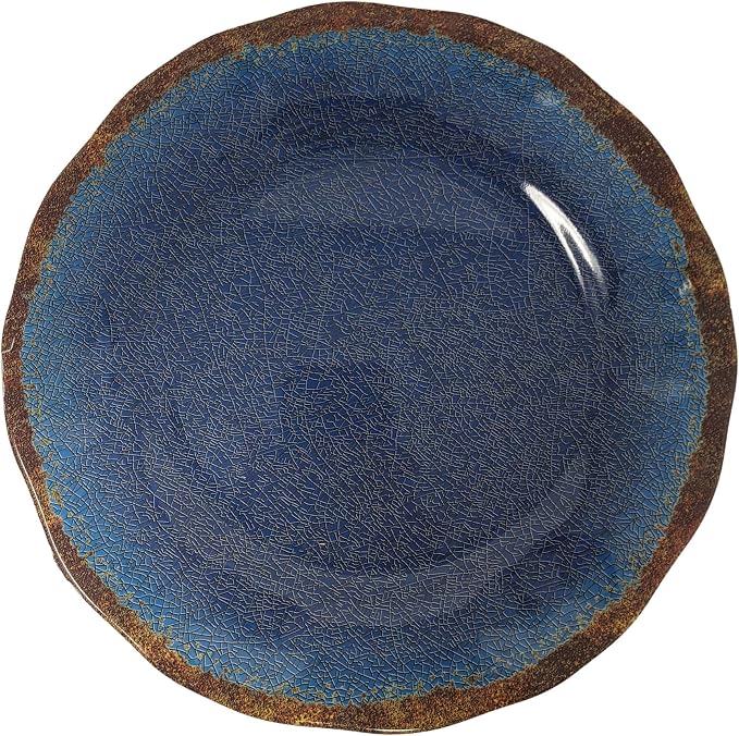 Gianna's Home 12 Piece Rustic Farmhouse Melamine Dinnerware Set (Blue)