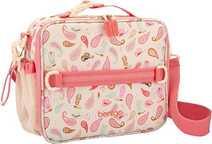 Bentgo Kids Prints Lunch Bag - Double-Insulated, Reusable, for Kids 3+, Adjustable Strap; Holds Lunch Box/Water Bottle/Snacks; Easy-Clean, Water-Resistant, Pockets (NEW Cowgirl Dreams)