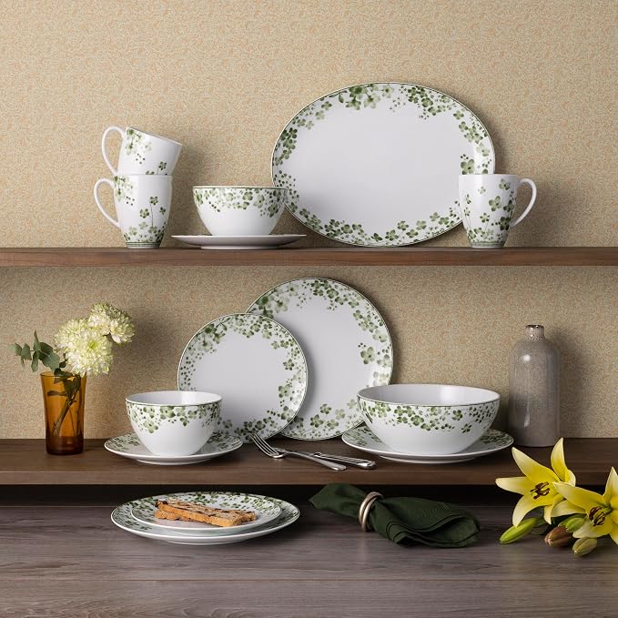 Noritake Bloomington Road Green 4-Piece Place Setting, Serving for 1