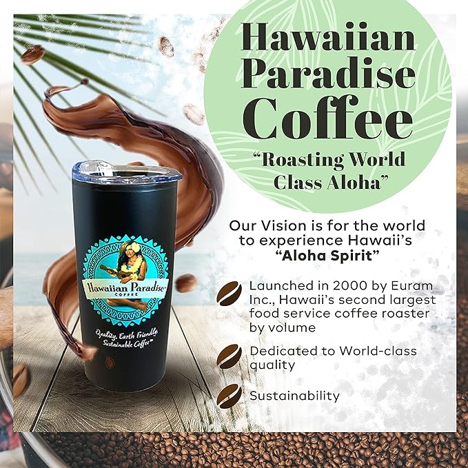 Hawaiian Paradise Coffee Chocolate Macadamia Nut Ground Coffee 24oz Bag, 100% Arabica Beans, Premium Rich Flavored, Finest Beans