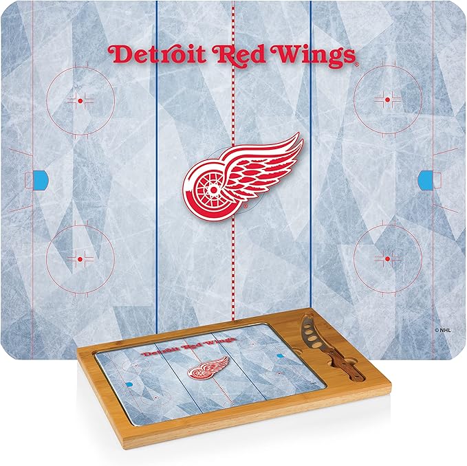 PICNIC TIME NHL unisex-adult NHL Icon Glass Top Cutting Board & Knife Set