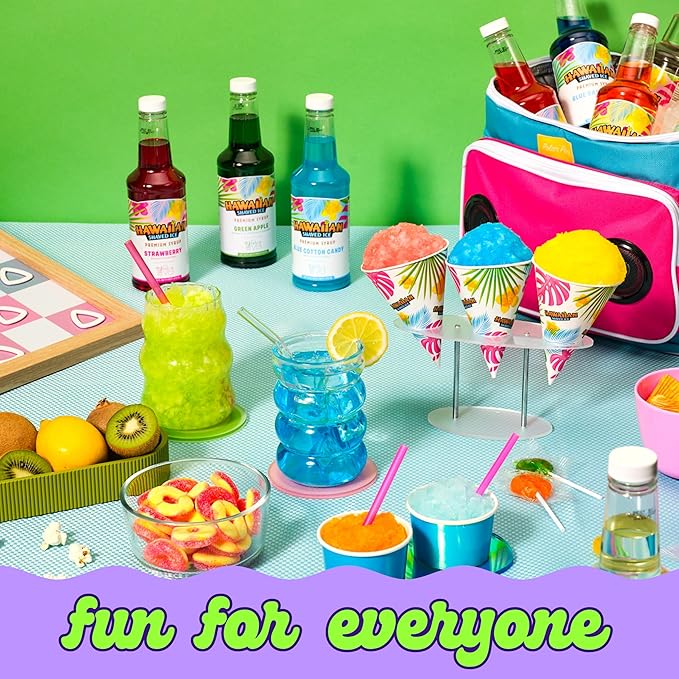 Hawaiian Shaved Ice Sour Grape Syrup - Nut Soy Dairy Free - Flavor Fluffy & Crunchy Snow Cones - Shelf Stable - Makes 8 Servings - 16 ounces