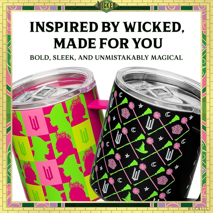 Dragon Glassware x Wicked 12 oz Stainless Steel Camp Mug with Lid - Insulated Camping Mug for Coffee, Tea, Matcha, Hot Beverages - Black