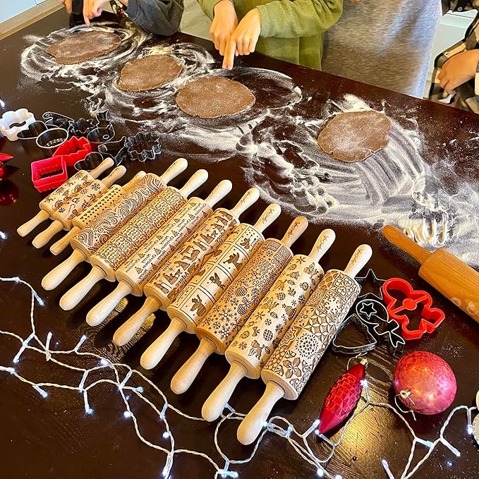 SUNFLOWER FIELD Embossed Rolling Pin for Ceramic. Clay Roller and Ceramic Stamp for Embossing Pottery. Baking Gifts for Women by Algis Crafts for Embossed Cookies