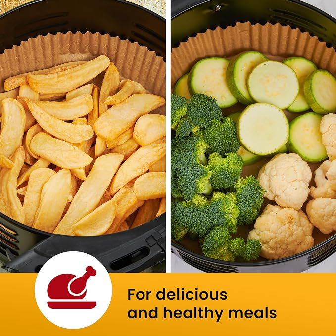 400Pcs Air Fryer Liners Disposable Round, Non-Stick and Oil Proof for Easy Cleanup, Ninja Airfryer Liners Great for Oven, Pans & Baking – 8 Inch for 5-8 qt Basket by Baker's Signature