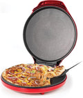 Betty Crocker Pizza Maker Plus, 12" Indoor Electric Grill, Nonstick Griddle Pan for Pizzas, Quesadillas, Tortillas, Nachos and more, 12" Electric Griddle for Delicious Meals and Snacks, Red