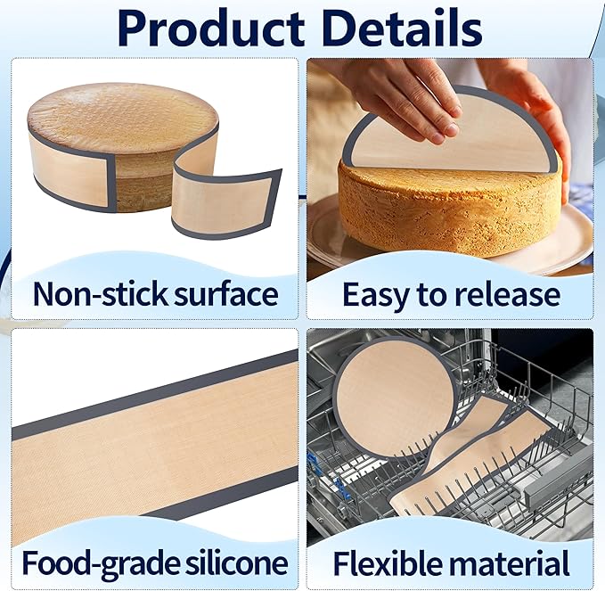 6 Pcs 4, 6, 7, 8, 9, 10 Inches Silicone Baking Mats for Springform Pan, Silicone Cheesecake Pan Protector Prevent Cakes from Sticking to Bottom and Sides (Gray)
