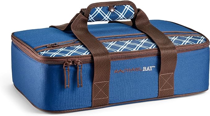 Rachael Ray Lasagna Lugger, Thermal Insulated Casserole Carrier for Hot or Cold Food, Lugger Tote for Potluck, Parties, Picnic, and Cookouts, Fits 9" x 13" Baking Dish