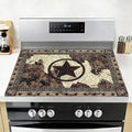 Farmhouse Western Stove Top Covers for Electric Stove 20x28 Inch Farmhouse Heat Resistant Glass Top Stove Cover Washable Foldable Cooktop Protector