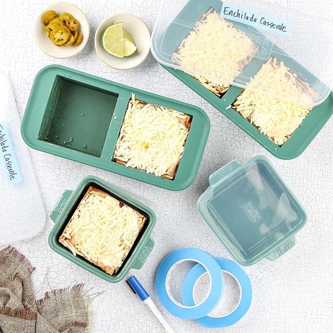 Souper Cubes 2 Cup Silicone Freezer Tray with Lids, Perfect for Storing Lasagna, Leftovers, Sauces, Portioned Meals and More, Silicone Soup Freezer Molds for Meal Prepping - Kale - 2-Pack