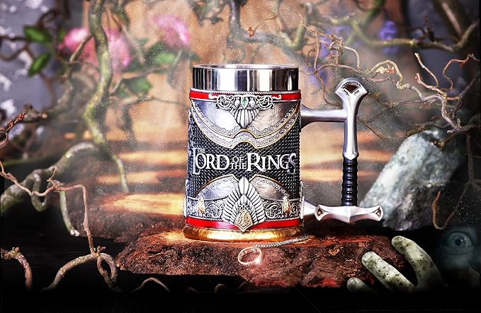 Nemesis Now Lord of the Rings Tankard, Hand-Painted Resin Mug, Officially Licensed Collectible, 15.5cm - Aragorn