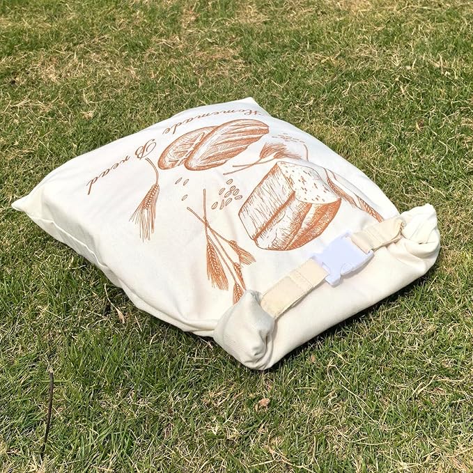 F.Y.Dreams Reusable Linen Beeswax Bread Bags (2-Pack,12"x17") for Homemade Bread, Sourdough, and Loaf