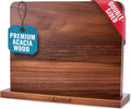 Cutluxe Magnetic Knife Block - Double Sided Acacia Wood Knife Holder, Strong Magnetic Strips, Universal Fit Knife Storage Stand