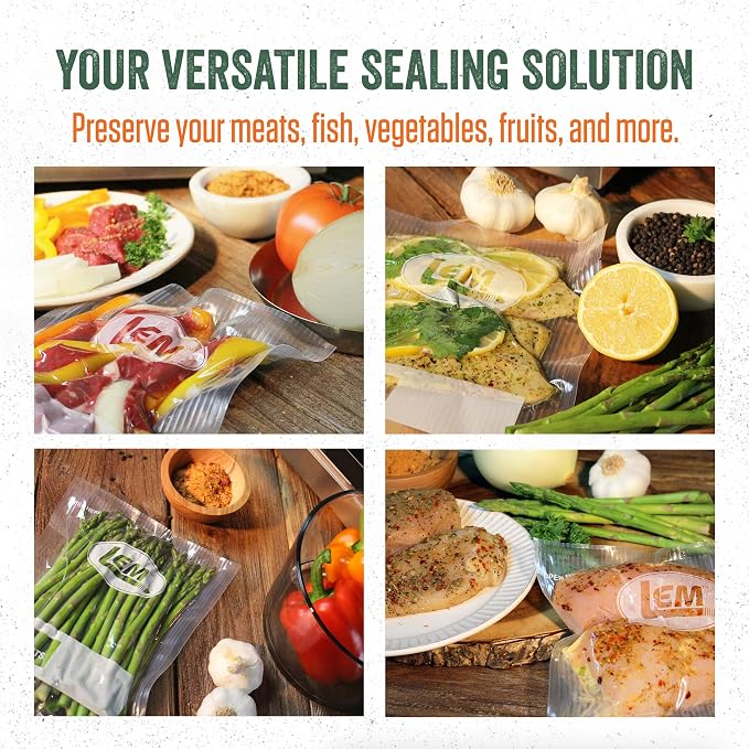 LEM Products MaxVac 100 Vacuum Sealer Machine, Compact Food Vacuum Sealer for Freezer Storage, Includes Bag Roll Holder, Bag Roll