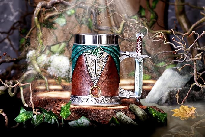 Nemesis Now Lord of the Rings Tankard, Hand-Painted Resin Mug, Officially Licensed Collectible, 15.5cm - Frodo