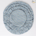 100% Linen Stripe Bowl Covers Reusable For Bread Proofing, 4 Pcs Elastic Cloth Fabric Bowl Covers, 5.9 * 7.9 * 9.8 * 11.8 Inches, Blue