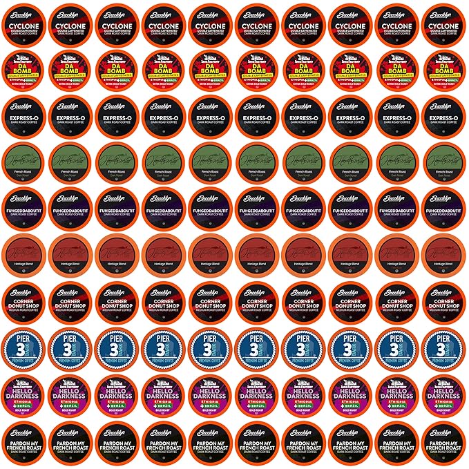 Two Rivers Coffee Bold Roast Coffee Pods for Single Serve Coffee Pod Brewers Including 2.0, Variety Sampler Pack, 100 Count