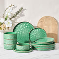 Herogo 12 Pieces Dinnerware Dish Sets for 4, Plates and Bowls Sets for Home Kitchen, Ceramic Dining Dishware, Dishwasher & Microwave Safe, Gemstone Green