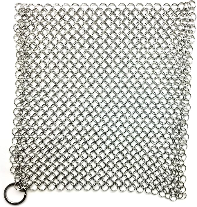 Crisbee Cast Iron Cleaner Combo - Crisbee Stik® & Chain Mail Scrubber - Maintain a Cleaner Non-Stick Skillet - Perfect for Cast Iron and Carbon Steel Cookware