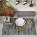 Stone Drying Mat for Kitchen Counter-Super Absorbent PU Dish Drying Mat, Quick Dry Stone Mat Kitchen for Dishes, Bottles & Cups, Large Foldable Stone Dish Drying Mat, Non-Slip Kitchen Mat
