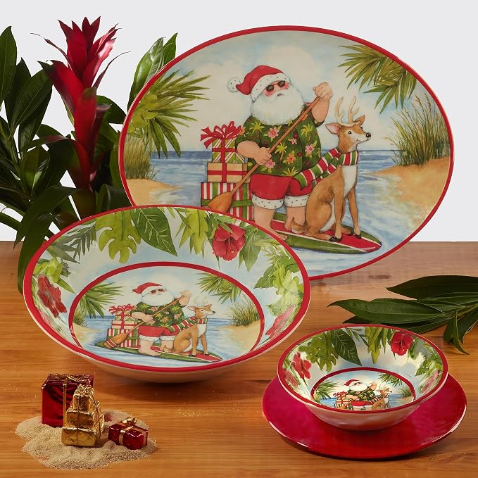 Certified International Santa's Wish Melamine 12 Piece Dinnerware Set, Service for 4