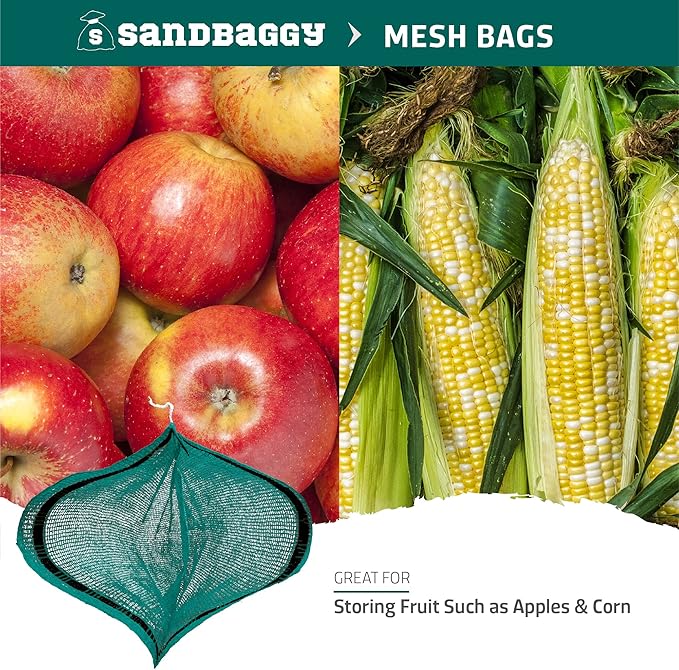 Sandbaggy Mesh Onion Produce Bags | XXL 24" x 35 Inch Bags | 50 lb Capacity | Breathable Fabric | Great for Packaging Produce & Fruit (Pack of 100)