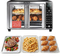 Gourmia Air Fryer French Door Toaster Oven - 6-Slice Capacity, LED Display with 19 Cooking Presets, Stainless Steel
