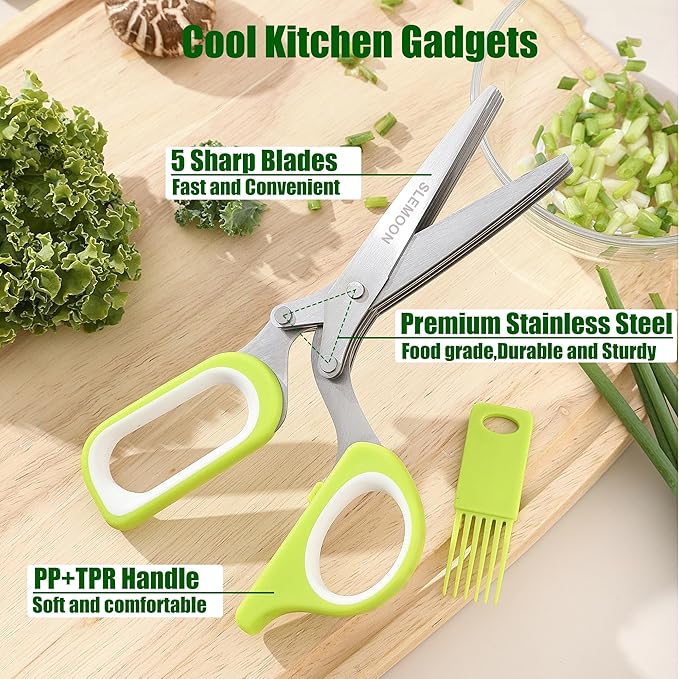 Heavy Duty Poultry Shears Kitchen for Chicken Meat,Multipurpose Kitchen Shears for Food,Herb Scissors with 5 Blades and Cleaning Comb, Cool Kitchen Gadgets Tools 2024 Green,2pcs set,blue