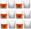 LEMONSODA Crystal Cut Old Fashioned Whiskey Glasses Set of 2, 4, 6-10oz Ultra-Clear Premium Lead-Free Rocks Glass Tumbler For Drinking Bourbon, Scotch, Cognac, Cocktails (Set of 12)