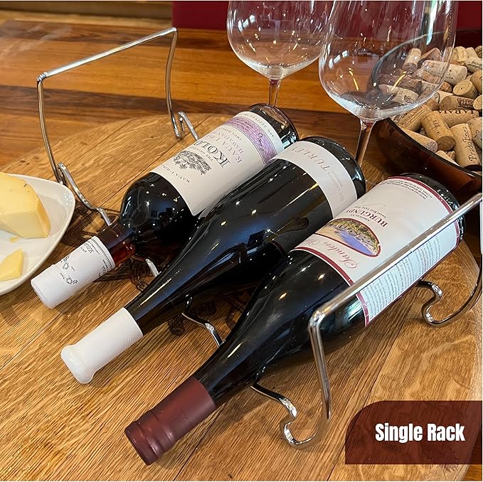 Lily's Home 12-Bottle Countertop Wine Rack-Freestanding Kitchen or Bar Storage Holder, Space-Saving Cabinet Organizer