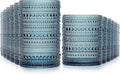 Vintage Hobnail Drinking Glasses Set of 12-14 oz Old Fashioned Glass Cups & 11 oz Cocktail Glasses, Aesthetic Kitchen Bar Tumbler Glassware Gifts Sets, Blue (12Pcs Blue XL)