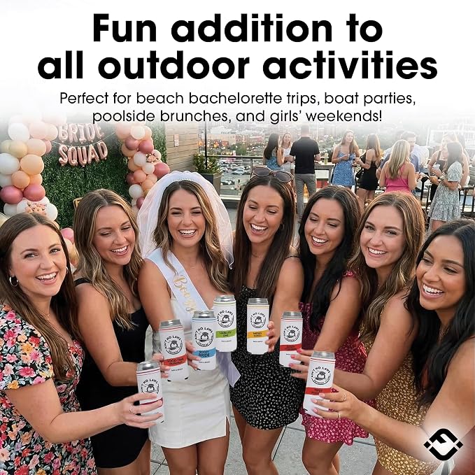 Funky Junque Bachelorette Party Favors Slim Can Cooler, Funny Bridesmaid & Bride Gifts for Girls Trip, Bridal Shower Decorations & Accessories, 12 oz Skinny Can Covers - Ain't No Laws - 5 Pack