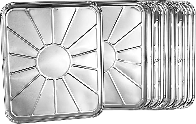 Plasticpro Disposable Foil oven liner Reusable Oven Drip Pan - Tray for Cooking and Baking Pack of 10