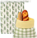 Reusable Beeswax Bread Bags - 2 Pack Christmas Tree Checkered Bees Wax Homemade Sourdough Bread Storage Bags, Xmas Linen Cotton Large Beeswax Freezer for Home Kitchen Baking