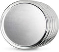 New Star Foodservice Restaurant-Grade Aluminum Pizza Pan, Baking Tray, Coupe Style, 10 Inch, Pack of 6