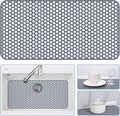 Bestjing Silicone Sink Protectors for Kitchen Sink - 28.4"x 14.3" Kitchen Protector Mat Accessory, Non-Slip Heat Resistant Mat for Bottom of Farmhouse Porcelain Stainless Steel, Dishwasher Safe (Gray)