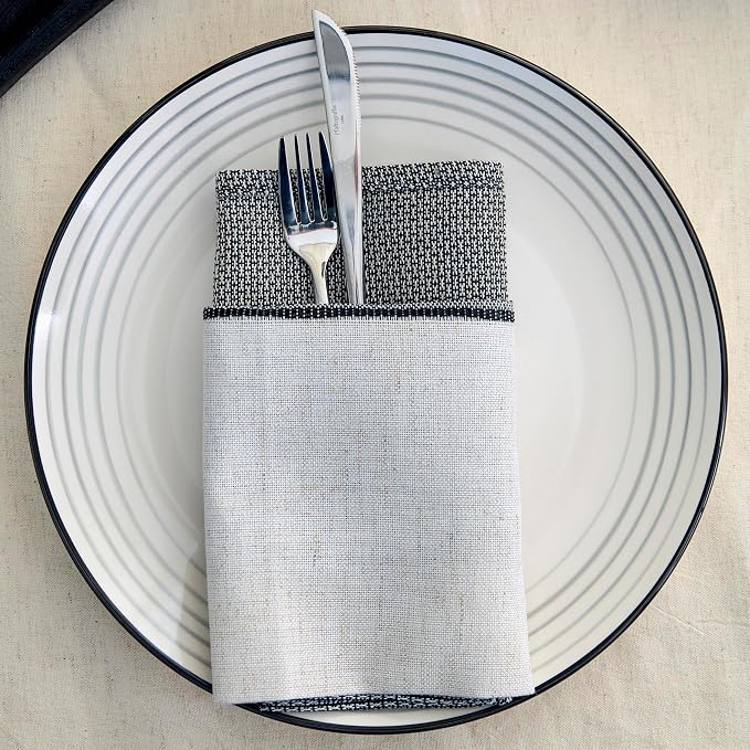Earth & Clay Zeke 12-Piece Dinnerware Set Earthenware, Plates and Bowls Set, Dishwasher and Microwave Safe Dishes, Dish Set for 4, Grey