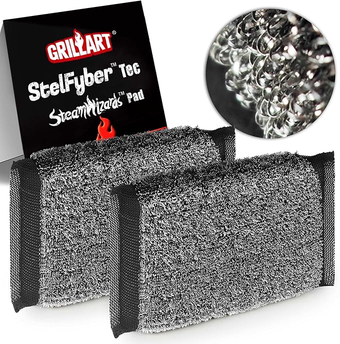 GRILLART SteamWizards Grill Brush Replacement Pad, 2 PCS, Bristle Free