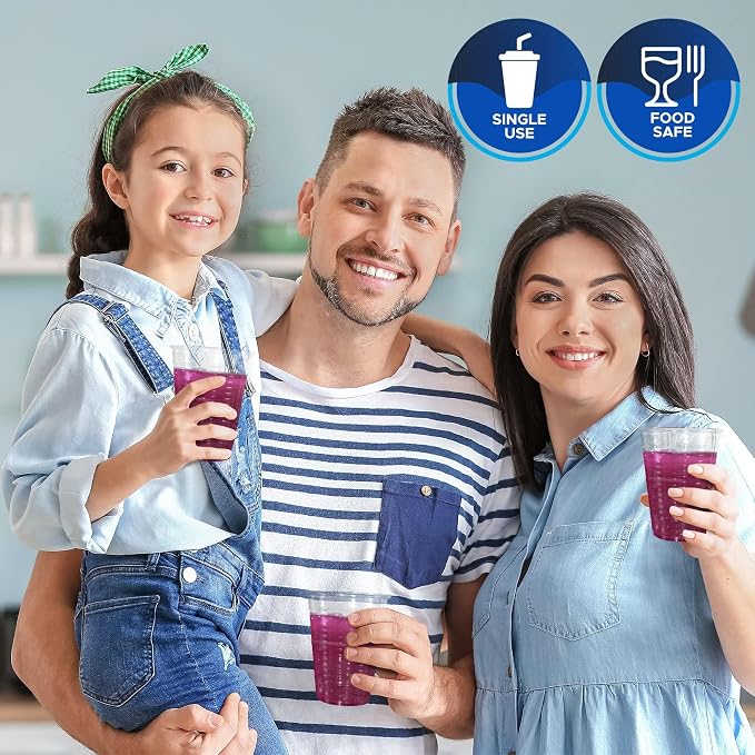 PAMI Disposable Plastic Cups, Bpa- Drinking Glasses for Parties, Cold Drinks, Smoothies, Jello, Cocktails (5 Oz - Case of 2400)