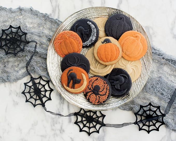 Nordic Ware 1260 Spooky Cast Cookie Stamps, 3-inch rounds, Silver