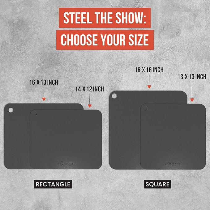 Chef Pomodoro Pizza Steel for Oven 14x12", 1/4" Thick, With Lifting Holes | Baking Steel For Oven, Grill, And Sourdough Bread Baking; Baking Stone For Oven Delivers Crispy, Restaurant-style Pizza Crust