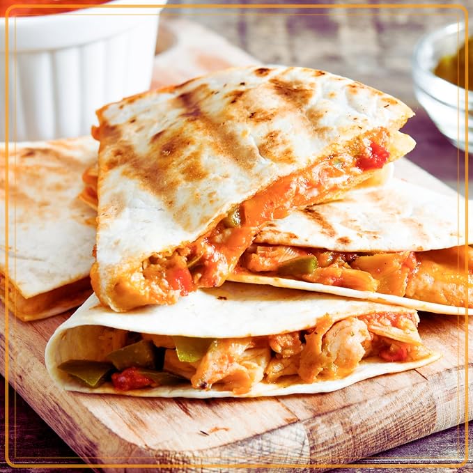 Taco Tuesday Deluxe 10-inch 6-Wedge Electric Quesadilla Maker with Extra Stuffing Latch, Red