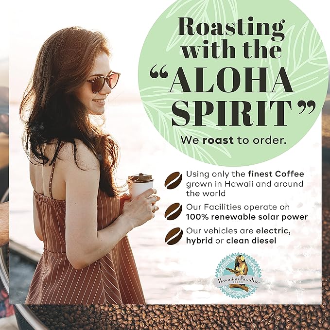 Hawaiian Paradise Coffee Ground - 100% Arabica Coffee Premium Rich Flavored Bold Signature Brewed Medium Roast Coffee from the Finest Beans (Sea Salt Caramel, 24 Ounces)