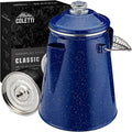 COLETTI Classic Percolator Coffee Pot — The Most Nostalgic Camping Coffee Pot, Now Modernized [Blue Enamel, 18 Cup]
