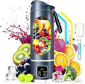 Portable Blender Electric USB-C,18OZ Portable juicer Shakes and Smoothies Blender, Citrus juicer,Small blenders, Comes with cleaning brush and straw,Smart time display,12 blades,with strong blending
