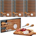 Ziliny 24 Sets Bridal Baby Shower Cheese Prizes Wooden Square Board Gift Set Knives Forks Thank You Tags with Box for Guests for Valentines Bridal Baby Shower Housewarming (Acacia Color)