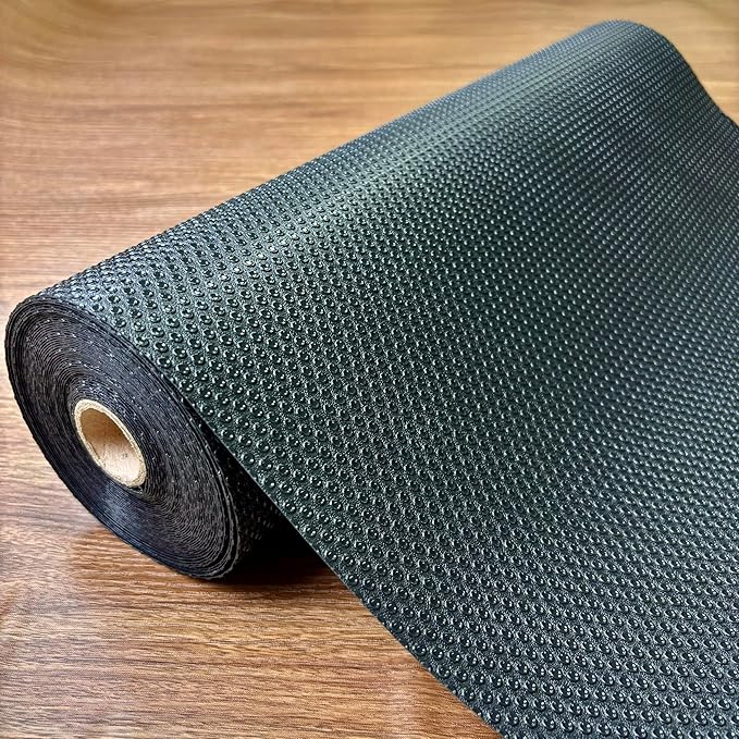 EVALAND Shelf Liners for Kitchen Cabinets Non-Adhesive 12" x 33 FT Black Drawer Liner Non Slip, Washable Cabinet Liner, Waterproof Shelf Liners for Cabinets, Refrigerator Bathroom Pantry - Thickened